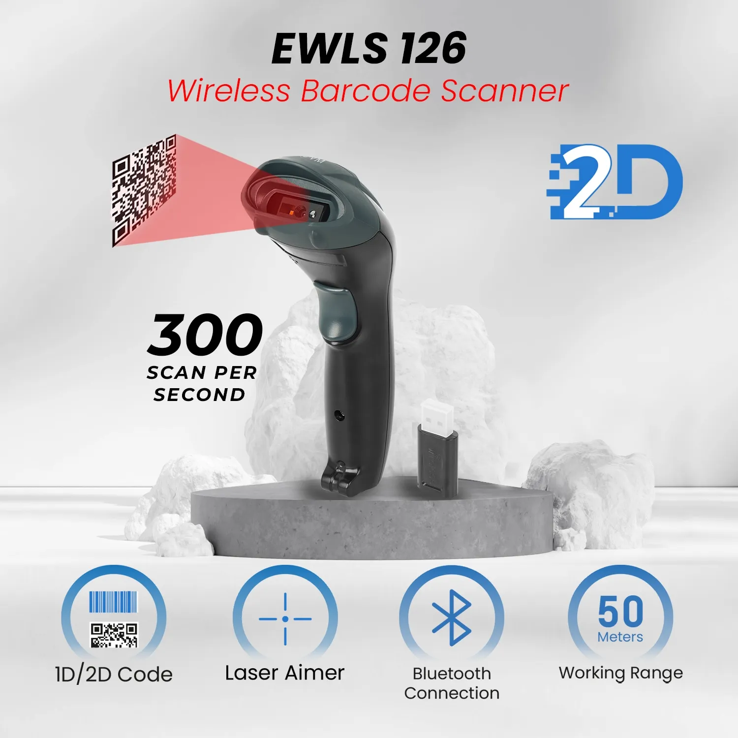 EVM Barcode Scanner 2D Wireless (EWLS-126-2D) view 3